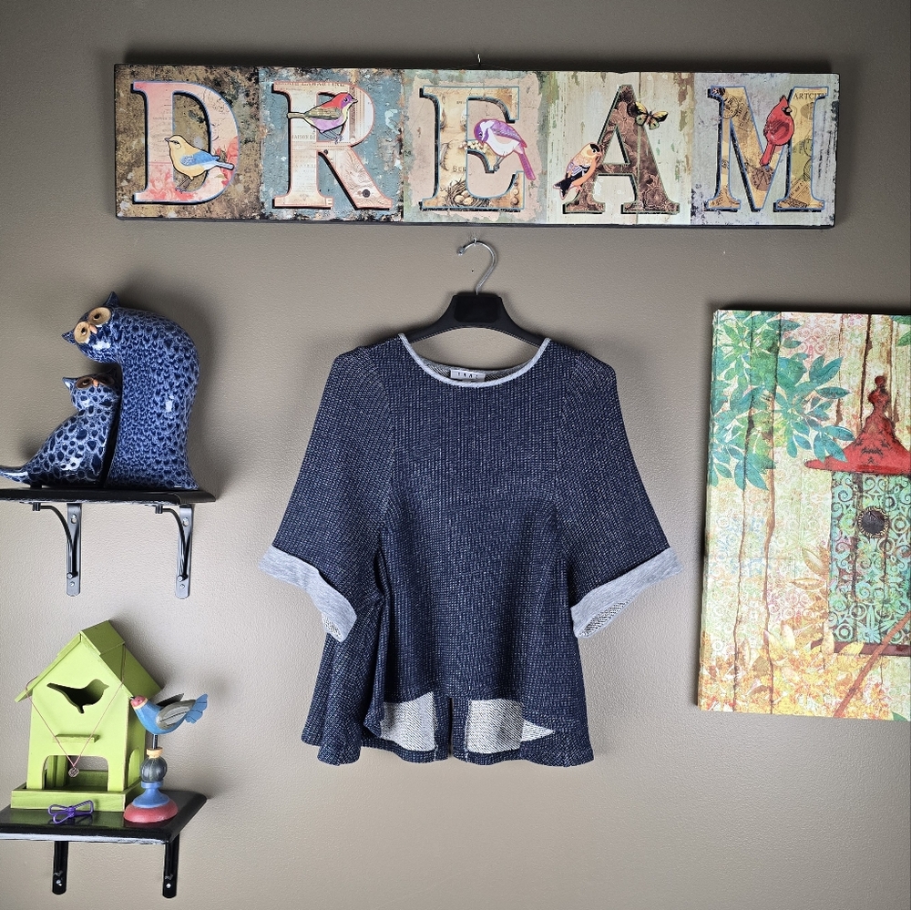 Anthropologie THML babydoll pleated sweater top small